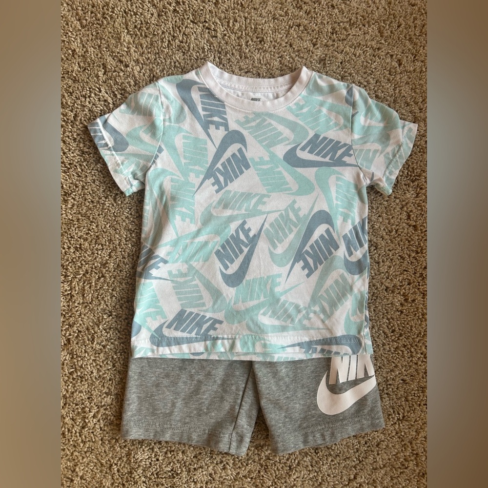 Nike Blue Graphic T-Shirt and Shorts Set. Nike Set, Boys Clothes, Boys Set